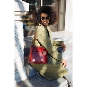 leather handbag,red leather backpack